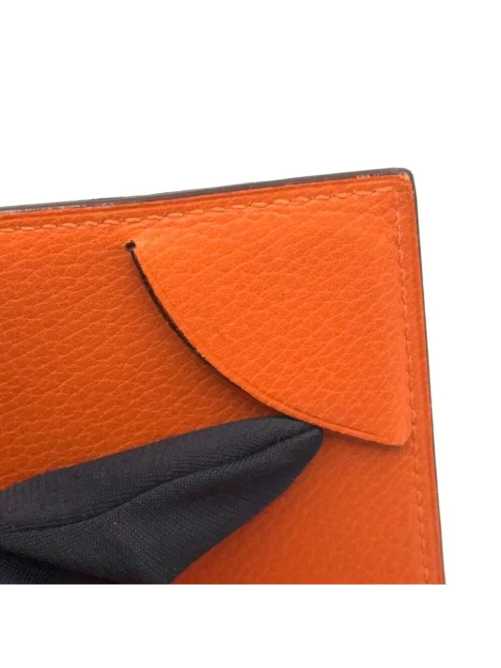 Hermes Adage Agenda Cover Globe Trotter Leather Orange Red Silver